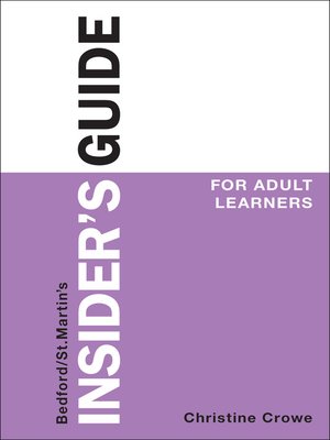 cover image of Insider's Guide for Adult Learners